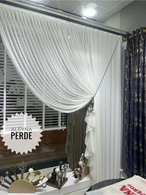 Aleyna Home Lüx Çelik Kruvaze Tül Perde Normal Pile