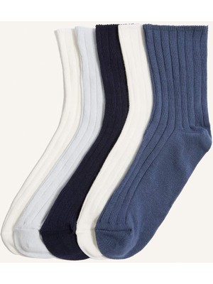 DeFacto 5'li Pamuklu Uzun Çorap Kız Çocuk H5729A8NS