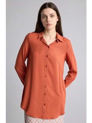 DeFacto Regular Fit Gömlek Yaka Uzun Kollu Tunik Z3538AZ26SP