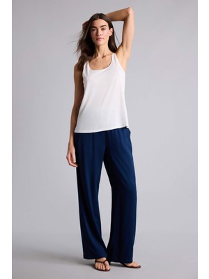 DeFacto Florida Florıda Cepli Yüksek Bel Geniş Paça Belmando PANTOLON J8738AZ26SM