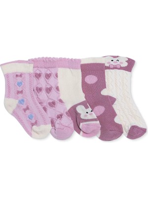 Hellobaby Kız Bebek 5li Soket Çorap Puantiye Baskılı