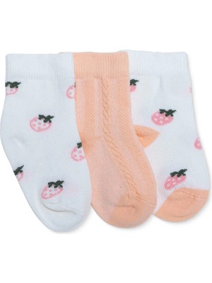 Hellobaby Kız Bebek 3lü Soket Çorap Fiyonk Baskılı
