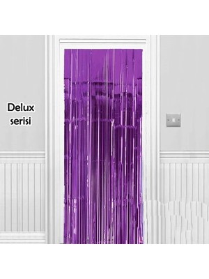 Uravas Store Işıltılı Duvar Kapı Perdesi Mor Renk 90X200 cm