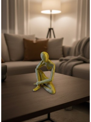 Uravas Store Sarı Insan Figürü Biblo Ev Ofis Dekoru