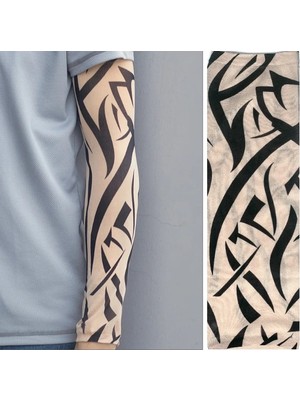 İsingir Shopping Giyilebilir Kol Dövmesi Çorap Dövme 3D Baskılı Kol Bacak Dövme 2 Adet Model 10