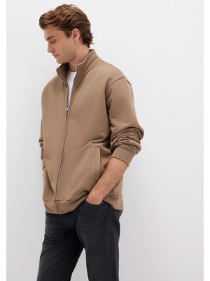 Mavi Dik Yaka Fermuarlı Kahverengi Sweatshirt 0S10377-70378