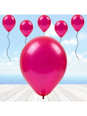 Süsle Bebek ve Parti Metalik Parlak Balon, 30 cm x 10 Adet - Fuşya