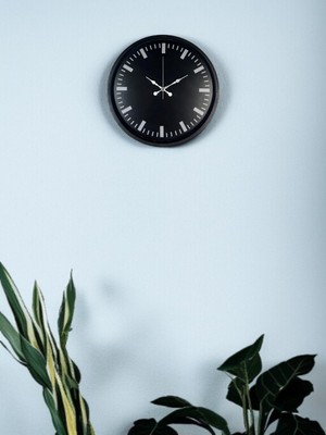 Uravas Store 36 cm Siyah Dekoaratif Duvar Saati