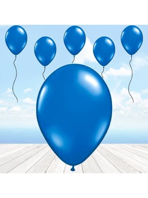 Süsle Bebek ve Parti Metalik Parlak Balon, 30 cm x 10 Adet - Lacivert