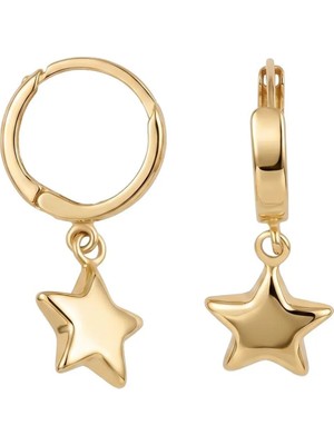 Hakan Mücevherat Sallantılı Yıldız Küpe 14 Ayar Altın