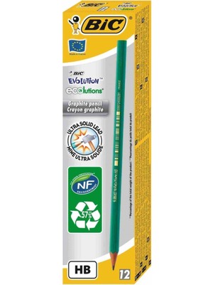 eOfis Bic Evolution 650 HB Kurşun Kalem 12'li Set Ahşap Kullanılmamış Sentetik Reçine Gövde 880311