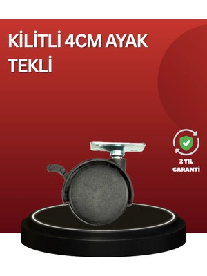 Uravas Store Sessiz Dönen Kilitli Mobilya Tekerleği 4 cm