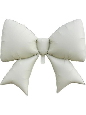 Patladı Gitti Krem Kurdele Fiyonk Folyo Balon 98 x 75 cm Retro Konseptler İçin İdeal