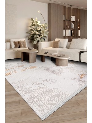 Halışveriş Arsina- Kahve/krem- Özel Ölçü-Salon , Oturma Odası ve Koridor Halısı-Robot Süpürgeye Uyumlu-Kolay Temizlenebilir