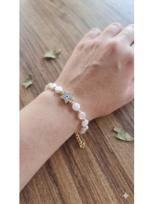 Karma Shop Blue Star – El Yapımı Sedef Nazar Bileklik