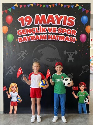 Rabadon 19 Mayıs Hatıra Okul Kutlama Arka Fon 150CM x 200CM