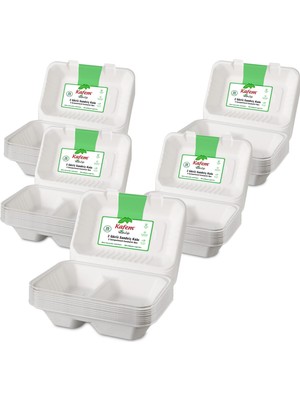 Kafem Ekolojik 2 Göz Kapaklı karton Tabak 25 Li x 5 Paket
