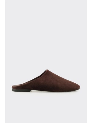 Elle Kahve Deri Kadın Terlik