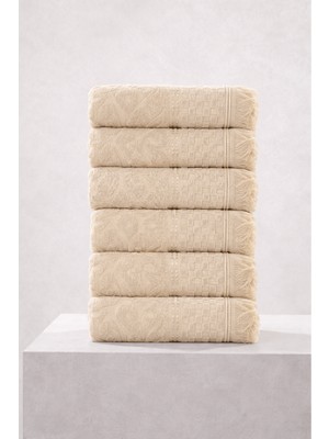 Anılsan 6'lı Agora Krem El Havlusu - 50X80 Cm, 170 Gr, %100 Pamuk, Spa ve Otel Havlusu
