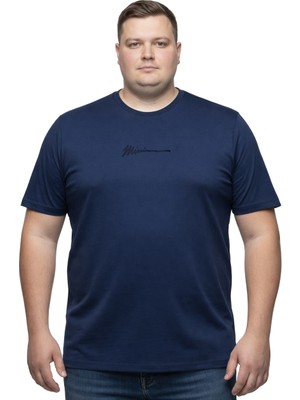Battal Moda Battalmoda Erkek Büyük Beden Marin Bisiklet Yaka Kısa Kollu Mimi Tişört 5xl-6xl-7xl-8xl