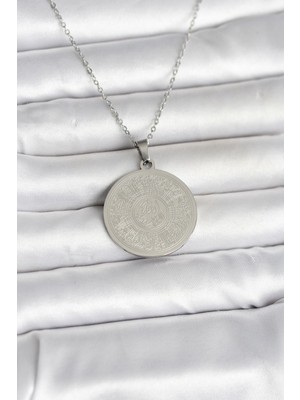 Youday Accessories 316L Çelik Gümüş Renk Ayetel Kürsi Yazılı Kolye