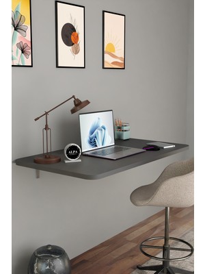 Alpa Ev Mobilya Katlanabilir Duvara Monte Masa - 50X90 cm Ofis, Ev Çalışma Masası