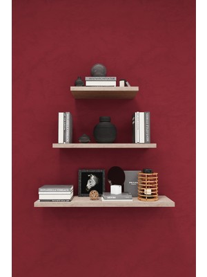 Asra Trend Modern 3'lü Uçan Raf Çok Amaçlı Duvar Rafı Organizer %100 Mdf Kitaplık Mutfak Banyo Rafı DRF05