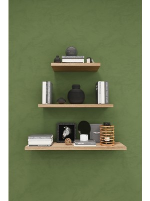 Asra Trend Modern 3'lü Uçan Raf Çok Amaçlı Duvar Rafı Organizer %100 Mdf Kitaplık Mutfak Banyo Rafı DRF05