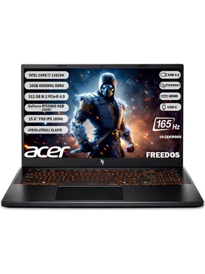 Acer Nitro V 15 ANV15-52 Intel Core i7 13620H 16GB 512GB SSD RTX5060 Freedos 15.6'' 165Hz Taşınabilir Bilgisayar NH.QZ8EY.002