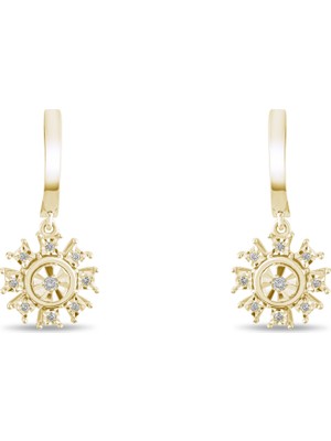 Lial Diamond 0.10 Karat Pırlanta Küpe, Doğal Pırlanta, Sertifikalı Mücevher