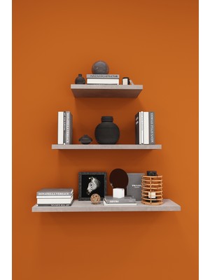 Asra Trend Modern 3'lü Uçan Raf Çok Amaçlı Duvar Rafı Organizer %100 Mdf Kitaplık Mutfak Banyo Rafı DRF05