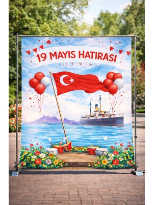 Rabadon 19 Mayıs Hatırası Okul Kutlama Branda Arka Fon 150CM x 200CM