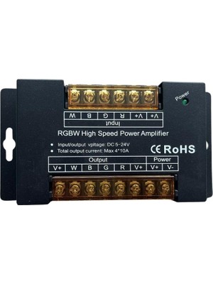 Rgbw LED Amplifier- Repeater Güçlendirici 12-24V 4X10A 40A