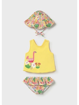 Mayoral Kız Bebek Şapkalı 3 Parçalı Mayo Seti