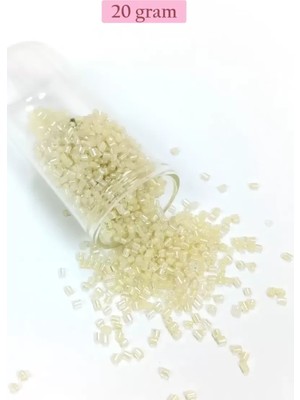 Just Cheap Store Kesme Cam Boncuk 2mm - 20 Gram - Şeffaf Krem -BNC339