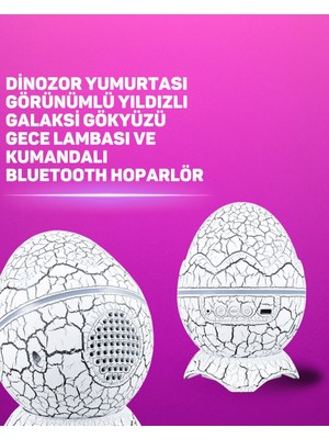 Northcity Bluetooth Hoparlörlü 7 Renkli Gece Lambası - Dinozor Yumurtası Tasarımı