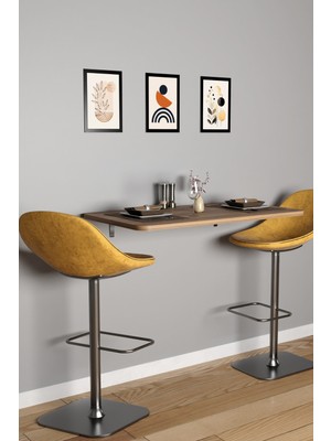 Alpa Ev Mobilya Katlanabilir Duvara Monte Mutfak Masası - 50X90 cm Yemek ve Hazırlık Masası