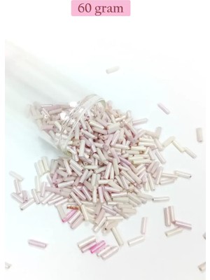 Just Cheap Store Uzun Boru Kesme Boncuk Çap 2mm Uzunluk 10 mm - 60 Gram - Mat Beyaz - BNC302