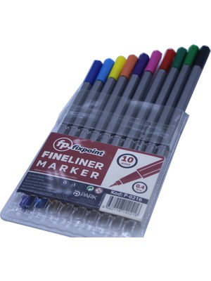 Fixpoint 10'lu Renkli Keçeli Kalem 0.4 Ölçü ile Yüksek Kaliteli Fineliner Marker