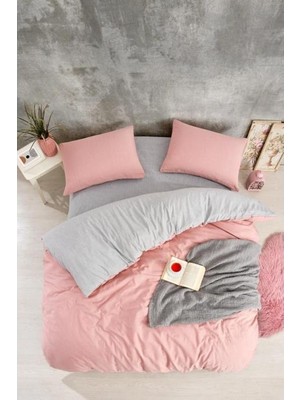 Düz Renk Tek Kişilik Nev Takımı Pudra
