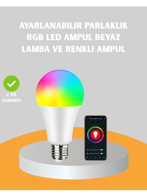 Kumanda Destekli Çok Renkli Akıllı LED Ampul