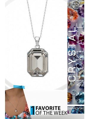 Swarovski Crystal Kadın Octagon Gümüş Kolye