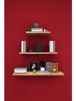 Asra Trend Modern 3'lü Uçan Raf Çok Amaçlı Duvar Rafı Organizer %100 MDF Kitaplık Mutfak Banyo Rafı DRF02