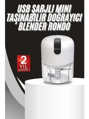 Mini Doğrayıcı Rondo Taşınabilir Mini El Blender Paslanmaz Çelik