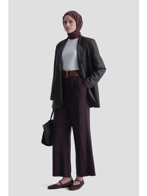 Armine Beli Büzgülü Relax Pantolon Kahverengi