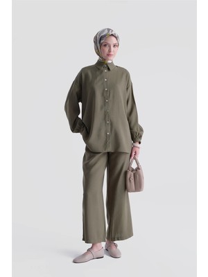 Armine Relax Tunik Takım Haki