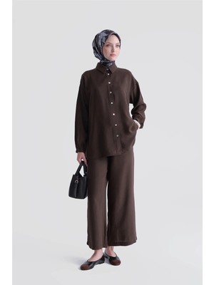 Armine Relax Tunik Takım Kahverengi