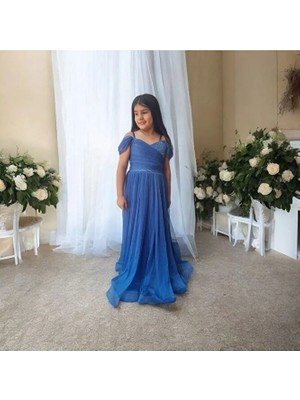 Ahsenim Bebe Göğüs Y. Simli Uzun Gezboy Kız Çocuk Abiye Elbise