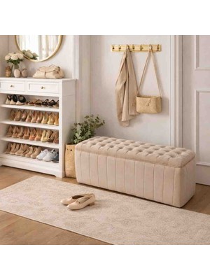 Muba Online Premium Kapitone Dilimli Puf Bench, Göz Alıcı Lüks Görünüm ve Modern Dekor Için Üst Düzey Şıklık!”