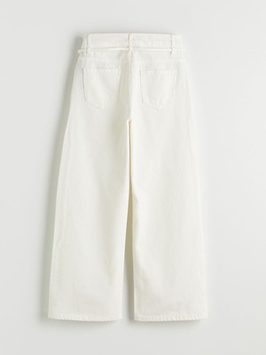 Lcw Beyaz Wideleg Kız Çocuk Gabardin Pantolon